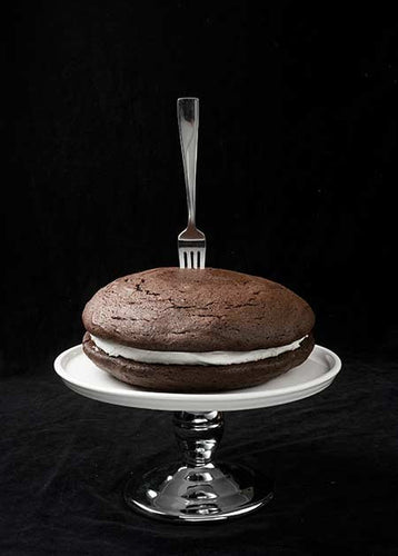 whoopie pie cake with a fork in it