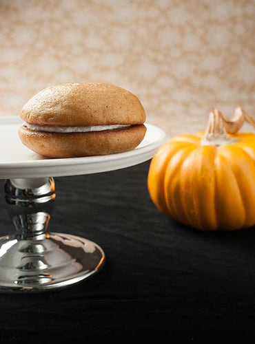 Pumpkin whoopie pie on a platter